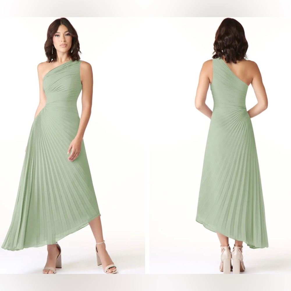 Azazie bridesmaid (A4 size) One-Shoulder dusty sage
